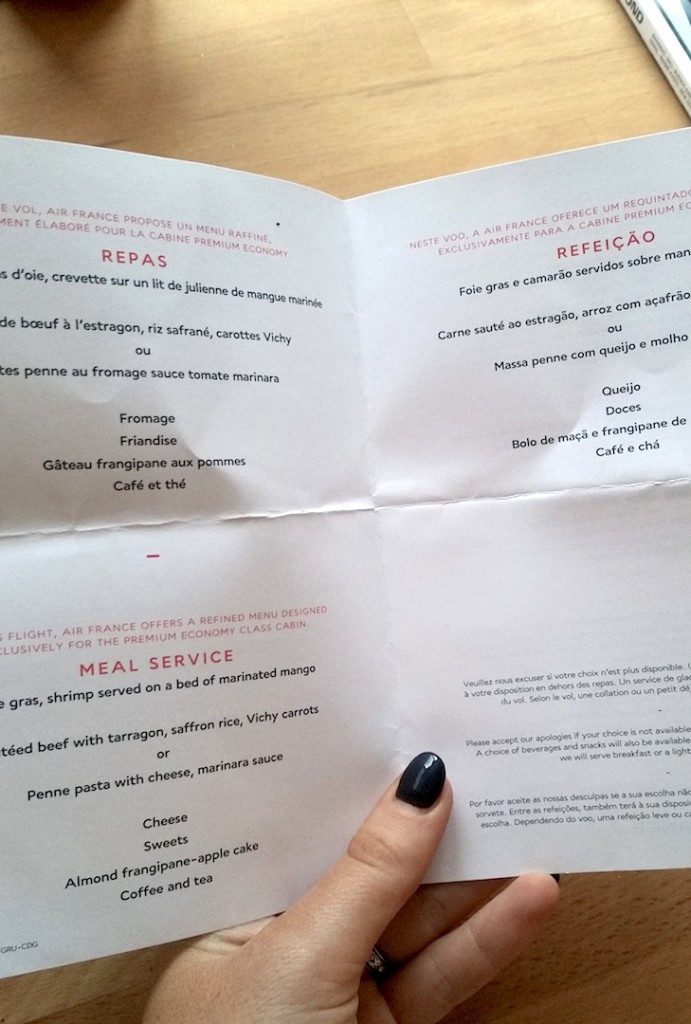 air france menu